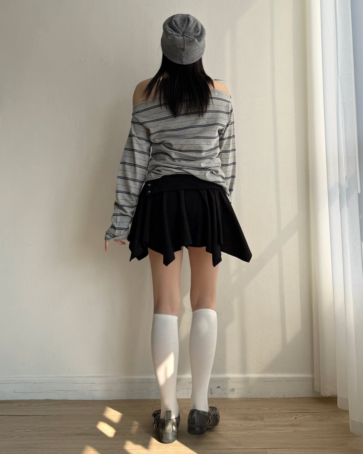 KA389 Knit Hat - Gray | Ivory | Black