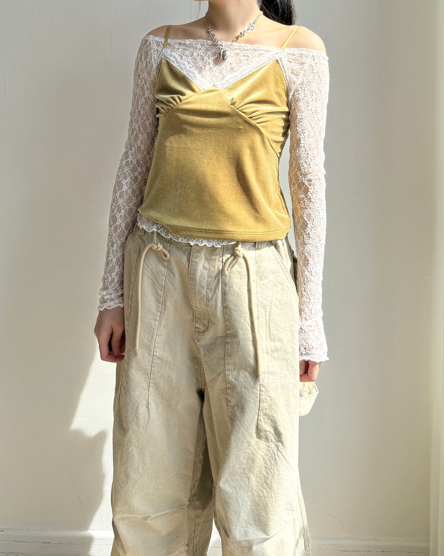 PT076 Ribbed Pants - Beige | Black