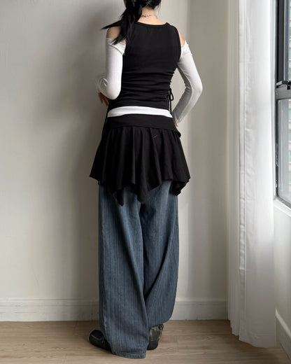 VT274 Ribbed String Vest - White | Dark Gray | Black