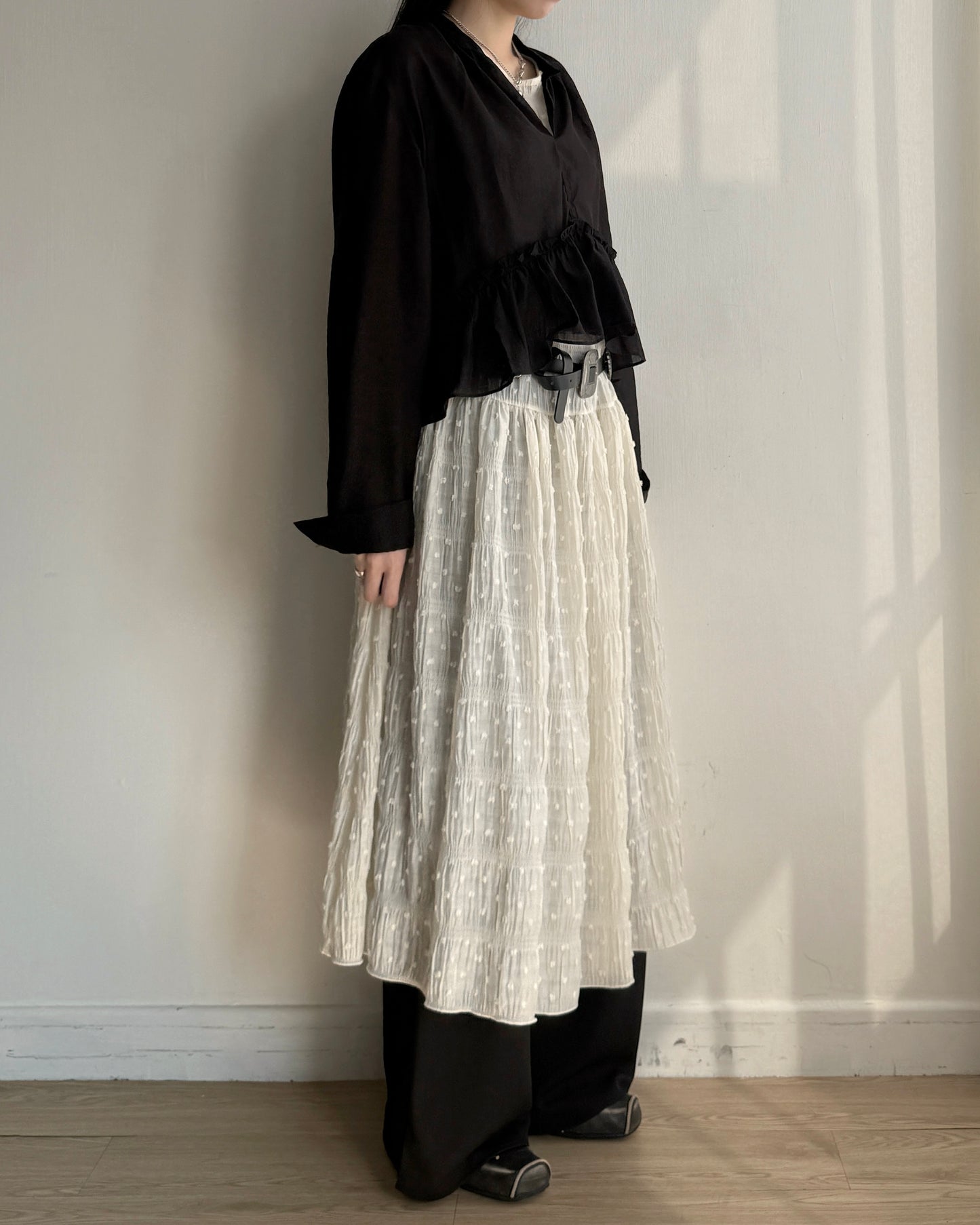 (🧨7-11/2限定優惠) DS287 DotDot Layer OPS - Ivory | Black