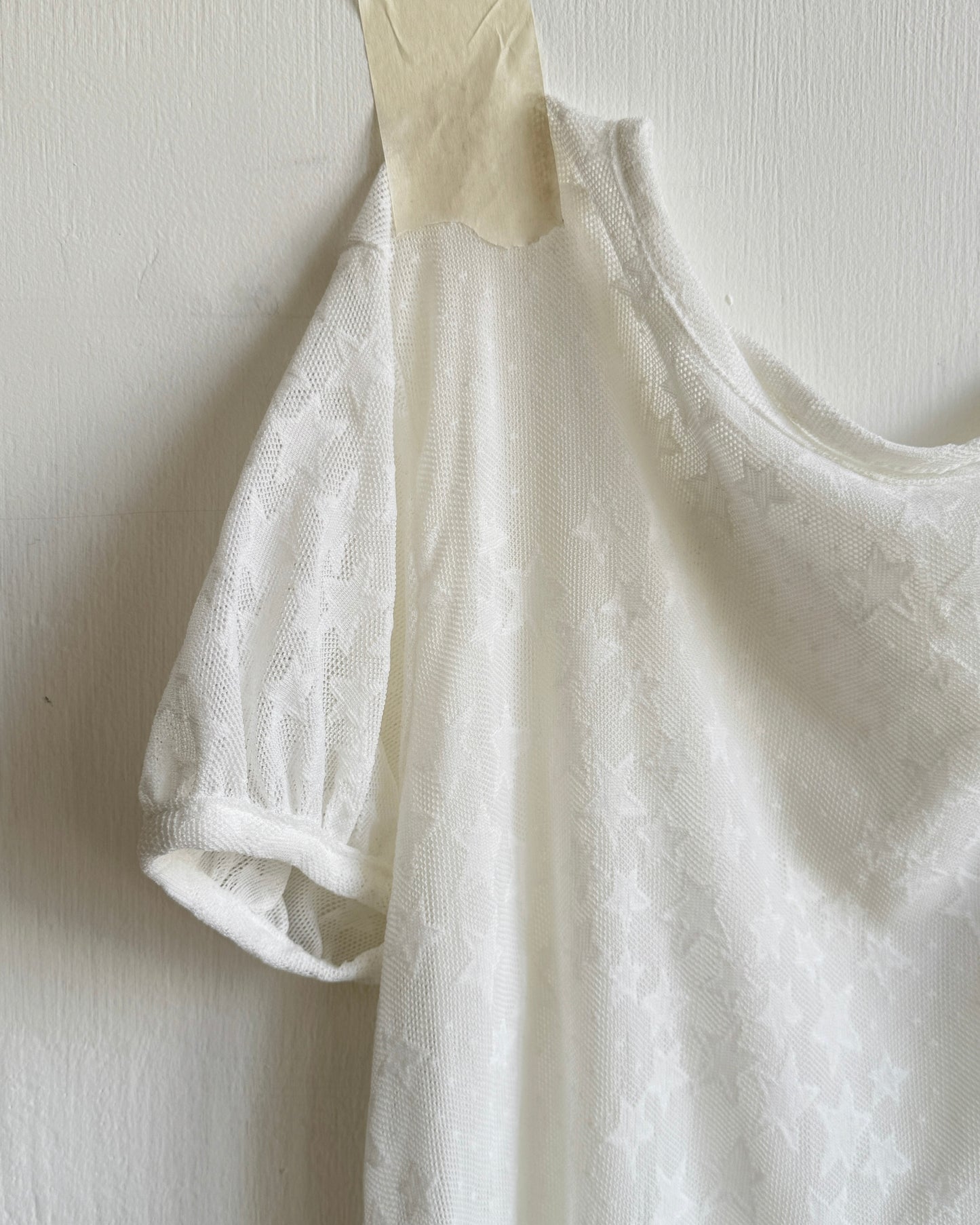 TP595 Star Sheer Blouse - White | Black