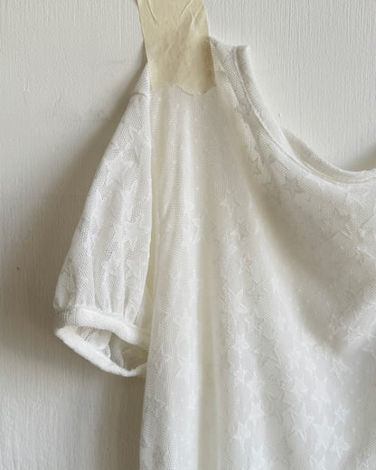 TP595 Star Sheer Blouse - White | Black