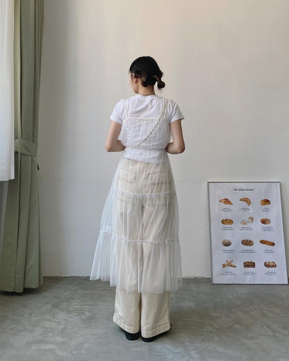 現貨 JN049 Wide Jeans With Belt - Ivory