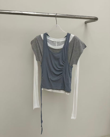 TP578 Edi Short TEE - White | Yellow | Pink | Gray | Blue | Khaki