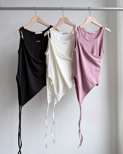 VT260 Layered Vest Set - White | Black | Pink