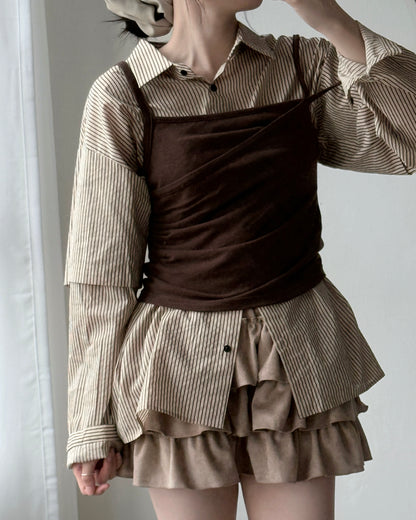 VT265 Asymmetric Vest - Brown | Dark Gray