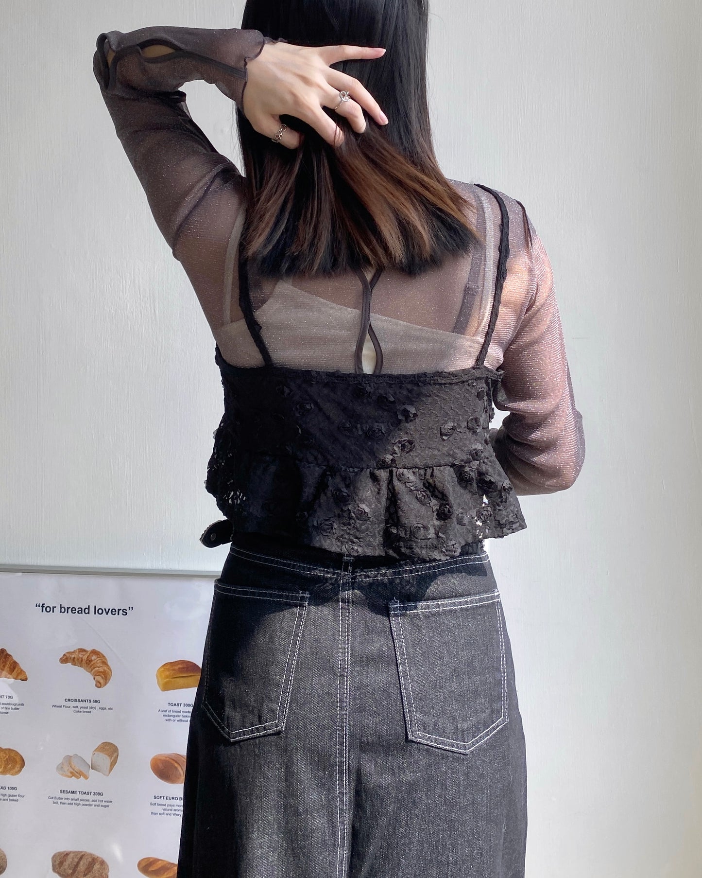 現貨 TP485 JP 2way Sheer Top - Blue | Charcoal