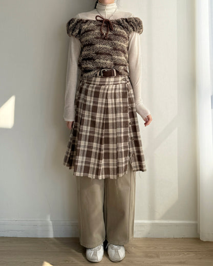 JN062 內有毛毛直筒牛仔褲 - Beige | Blue