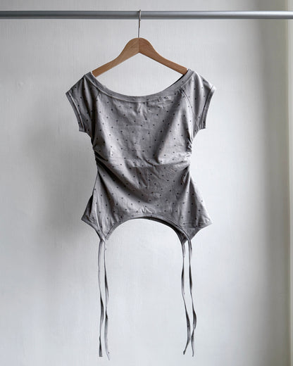 TP543 Star Shirring Top - White | Gray | Black