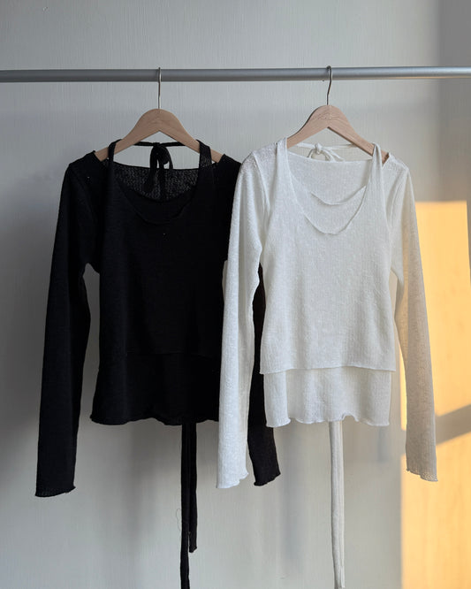 TP564 層次感百搭上衣 - White | Black