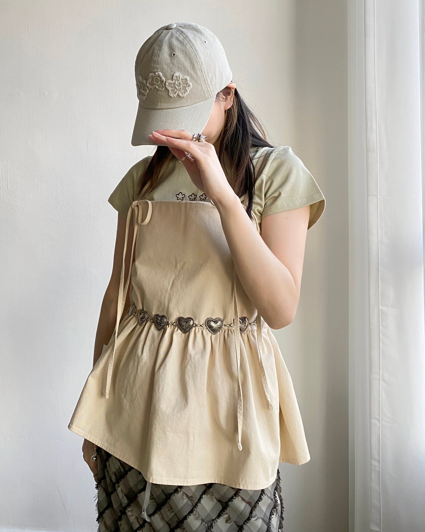 TP504 Copped TEE - White | Khaki | Black