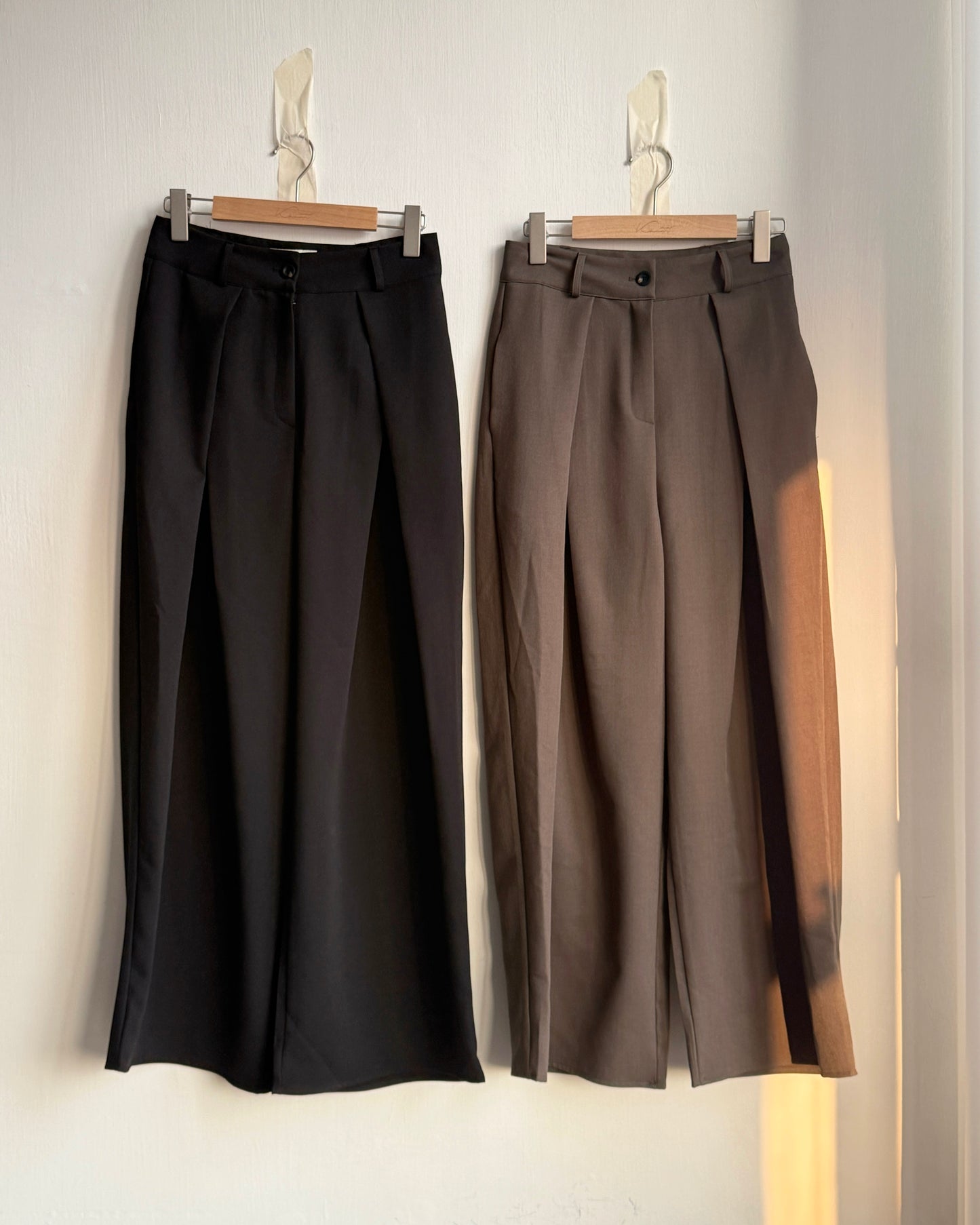 (🧨7-11/2限定優惠) PT079 Wide Pants - Khaki | Black