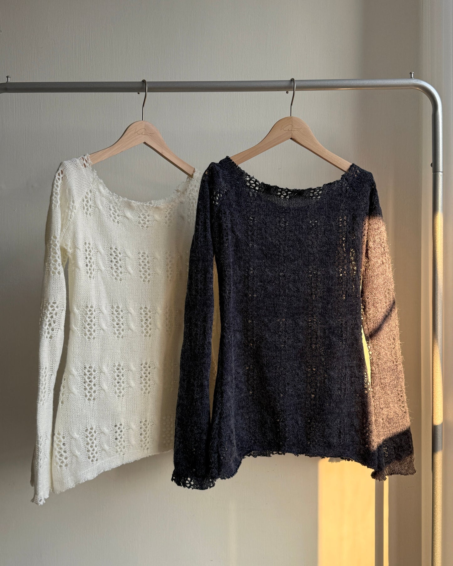 TP567 Ribbed Knit - Ivory | Navy