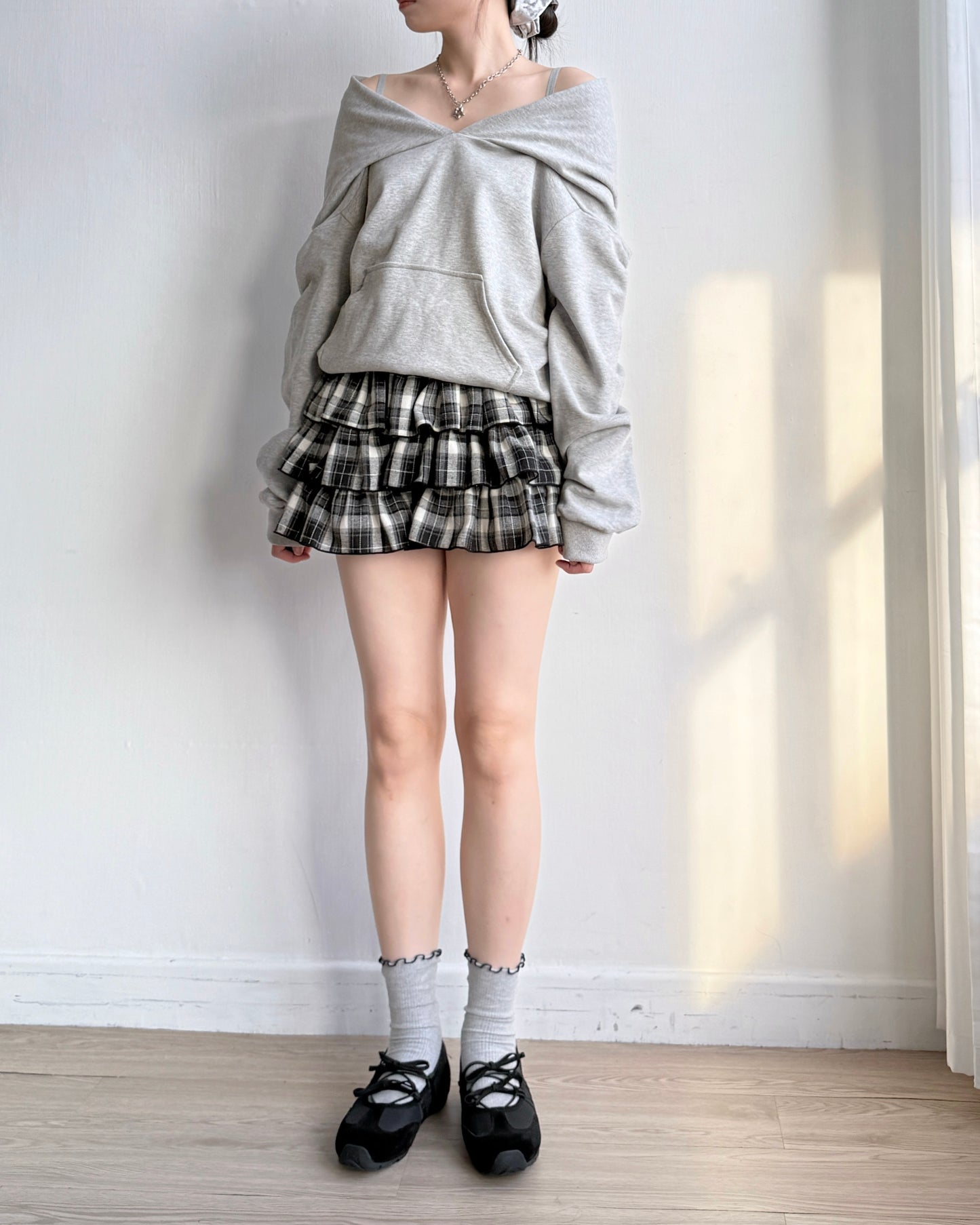 TP553 Shoulder Hoodie - Gray | Black