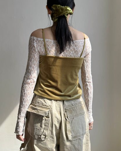 VT269 Velvet Lace Camisole Top - Yellow | Nave | Black