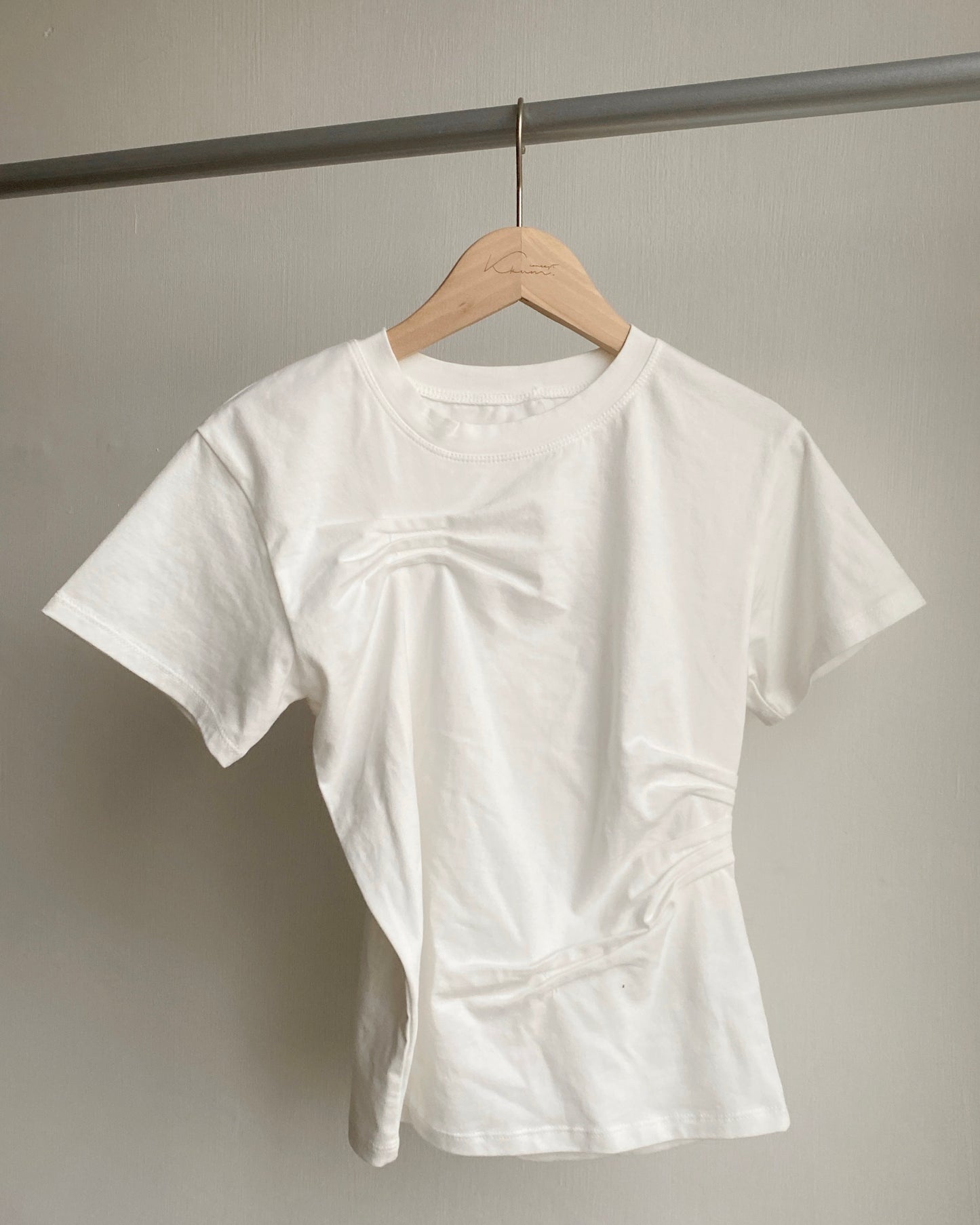 TP520 Pin-tuck Pleated Tee - Black | Navy | White