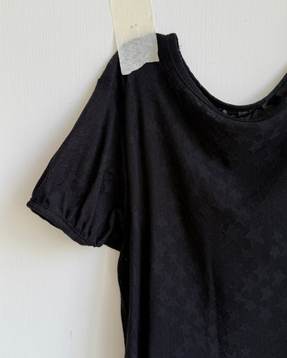 TP595 Star Sheer Blouse - White | Black