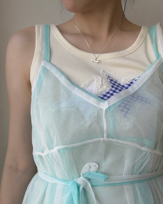 VT310 Mesh Ribbon Vest - White | Turquoise | Pink | Black