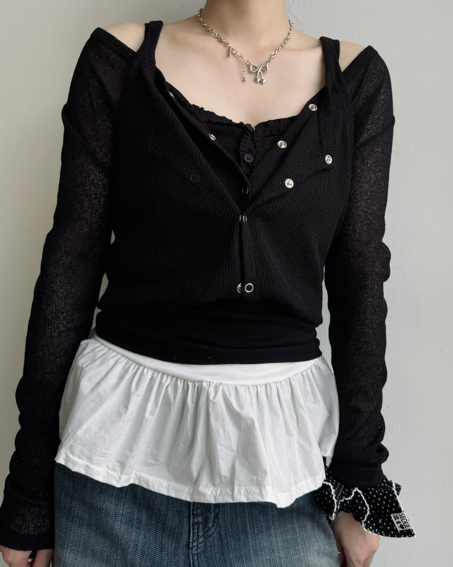 VT302 Two Fold Cardigan - Beige | Blue | Black