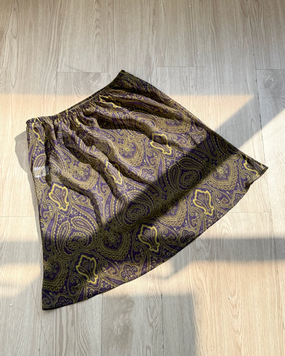 SK211 Paisley Chiffon Skirt - Khaki