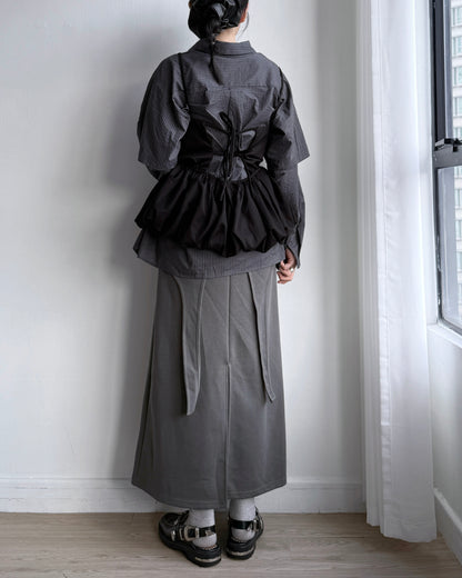 VT263 Balloon Bustier - Beige | Black