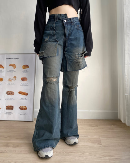 現貨 JN053 Bootcut Jeans - Navy