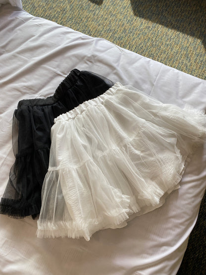 SK187 Mini Skirt - White | Black