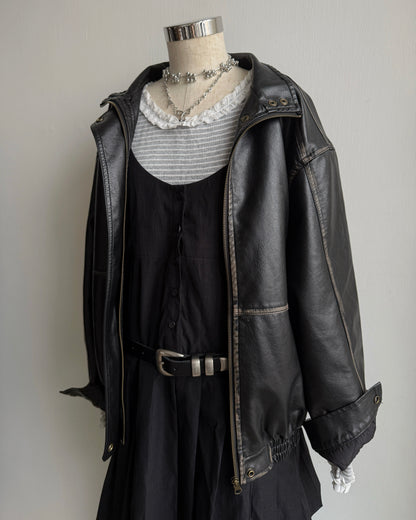 DS288 Button Pleated OPS - White | Black