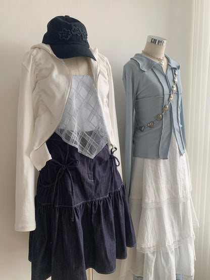 SK184 Denim Skirt - Navy