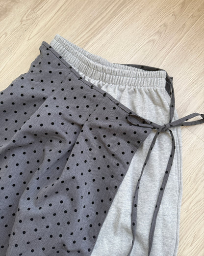 PT074 Polka Dot Warp Pants - Gray | Black