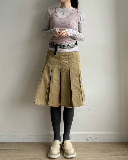 SK214 Pleated skirt - White | Navy | Beige