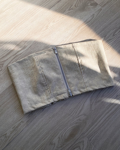現貨 TP489 PU Leather Tube Top - Ivory