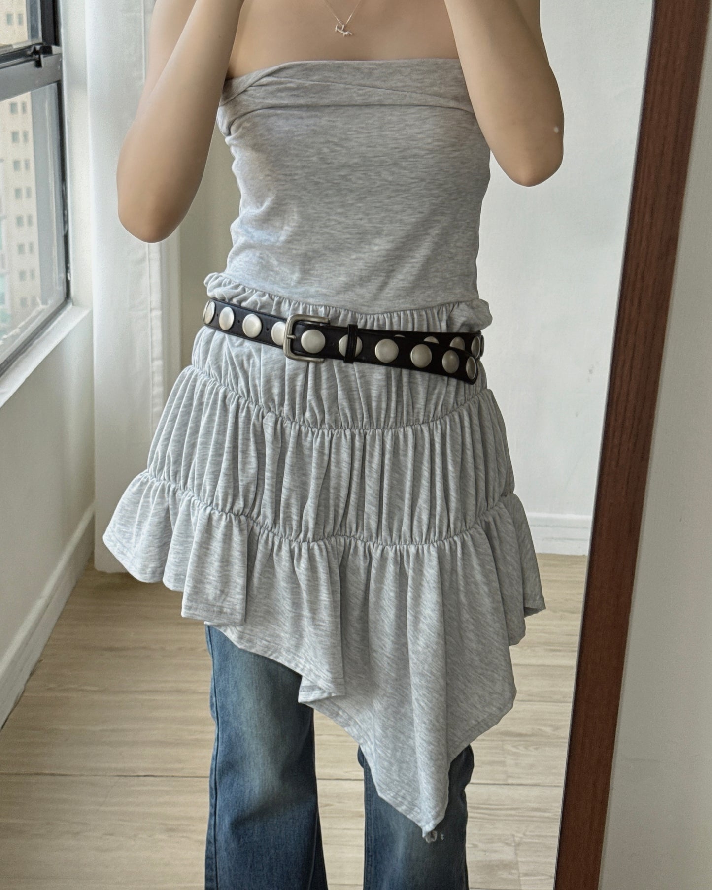 SK227 2Way Shirring Skirt&OPS - Lime | Green | White