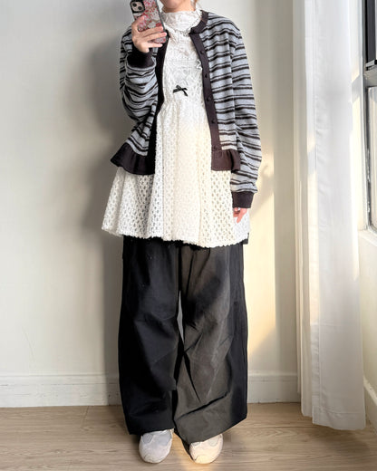 PT076 Ribbed Pants - Beige | Black