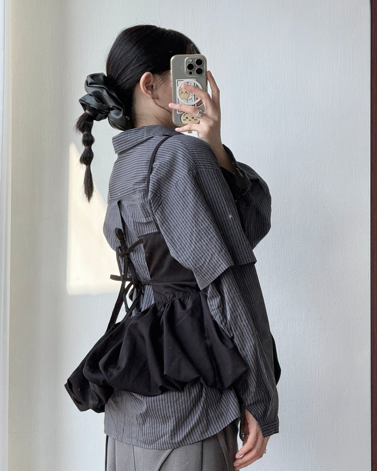 VT263 Balloon Bustier - Beige | Black