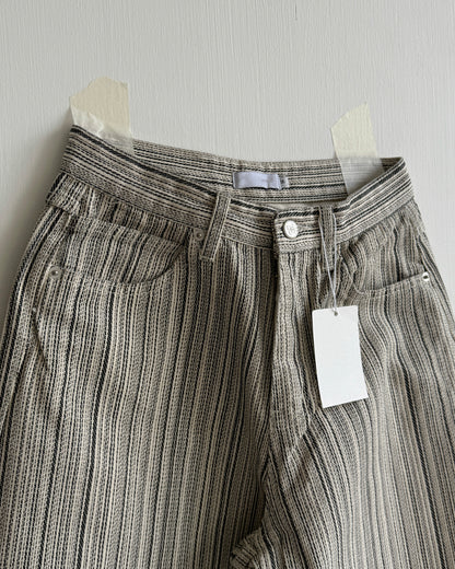 PT083 Striped Cotton Pants - Ivory | Navy