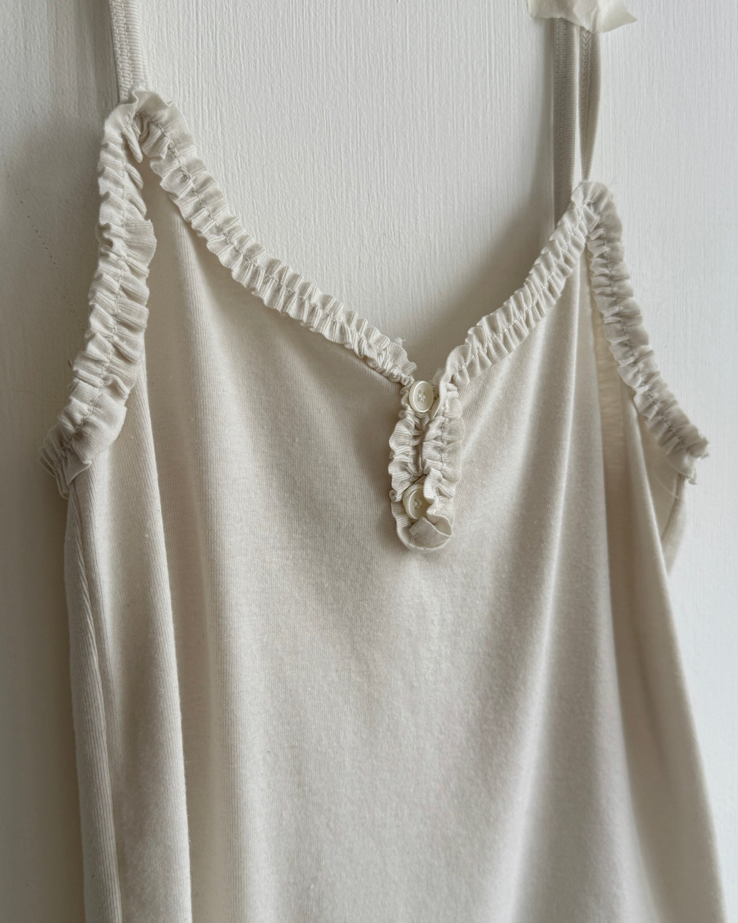 VT303 Frill Button Vest - Ivory | Khaki | Black