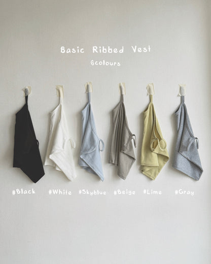 VT317 Basic Ribbed Vest - (6colour)