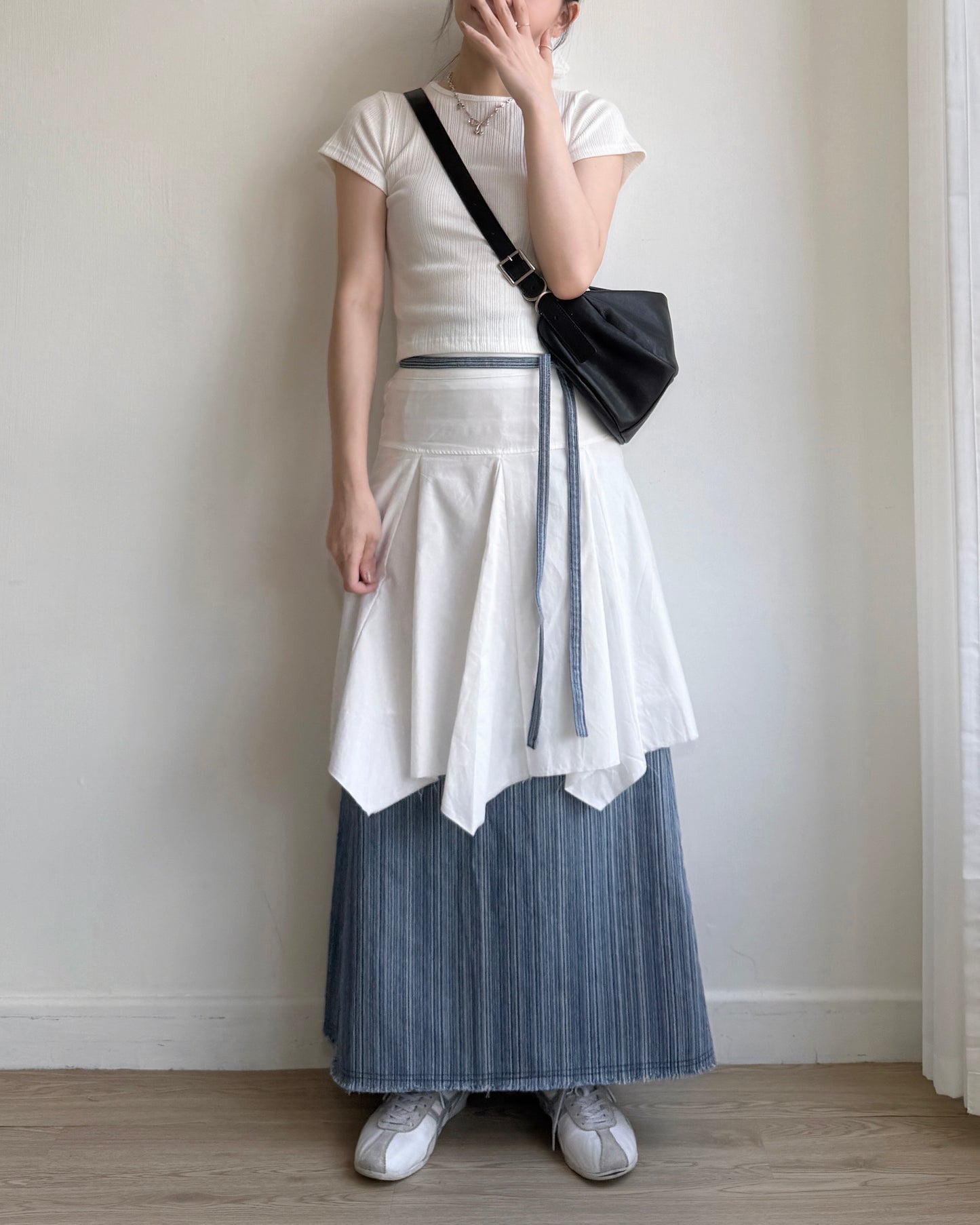 現貨 SK193 Long Denim Skirt - Blue | Black