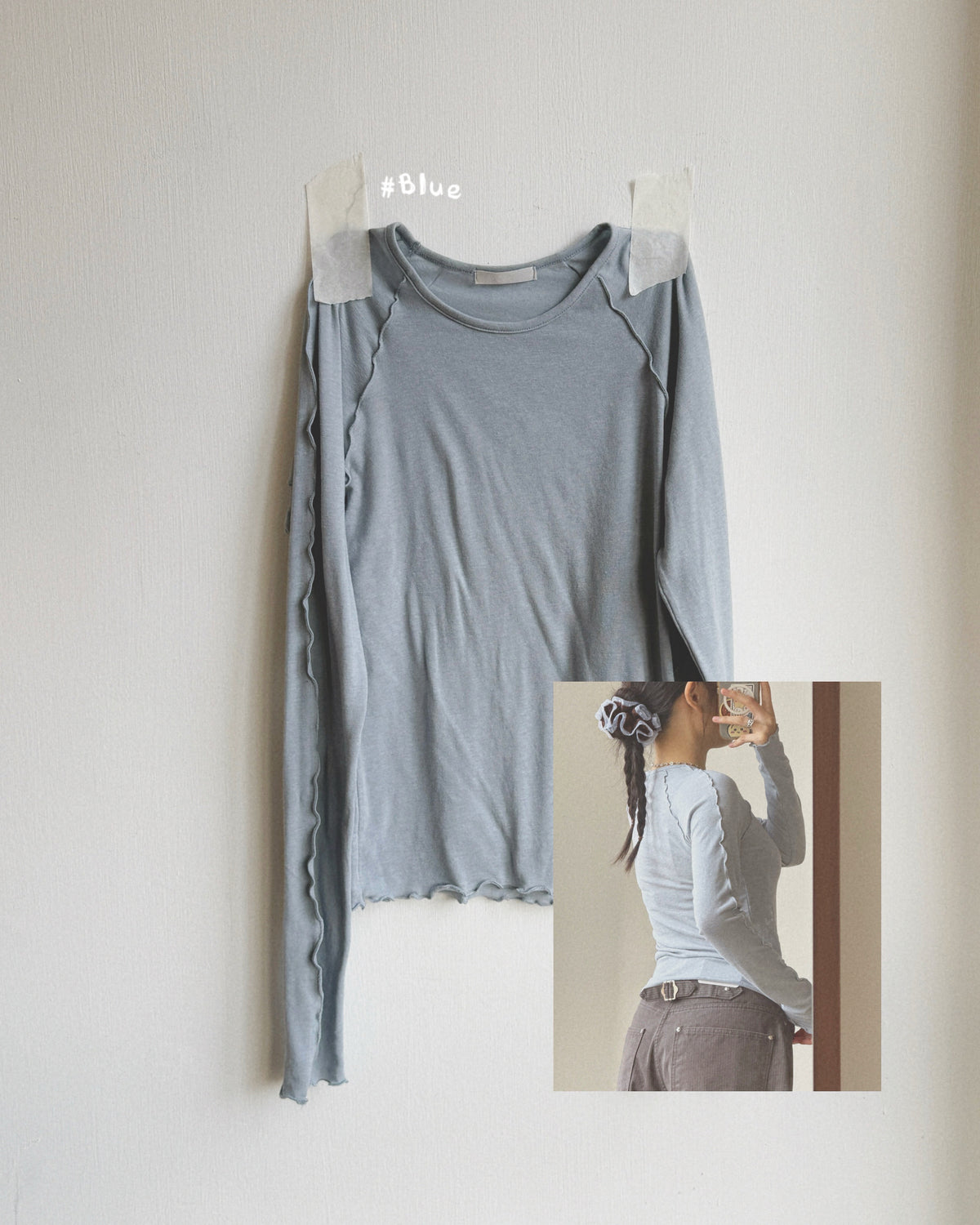 TP621 Lettuce Seam Long Sleeve - Ivory | Gray | Blue | Charcoal