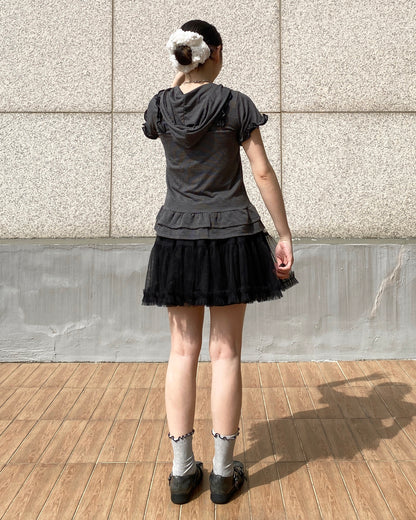 SK187 Mini Skirt - White | Black