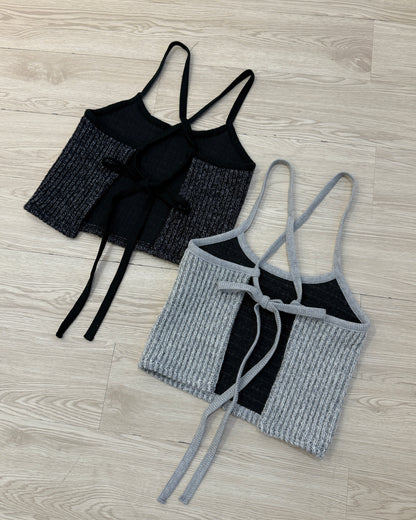 VT272 針織小背心 - Gray | Black