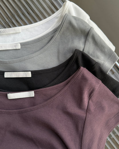 TP609 Drawstring Ruched Tee - White | Wine | Gray | Black