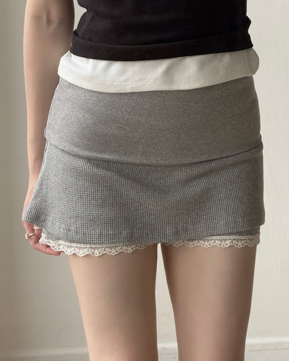 SK222 Floral Skirt - Ivory | Gray
