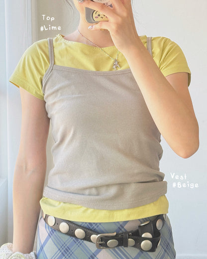 VT317 Basic Ribbed Vest - (6colour)
