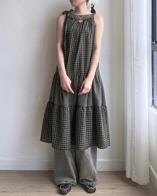DS281 Check Halter OPS - Charcoal | Khaki