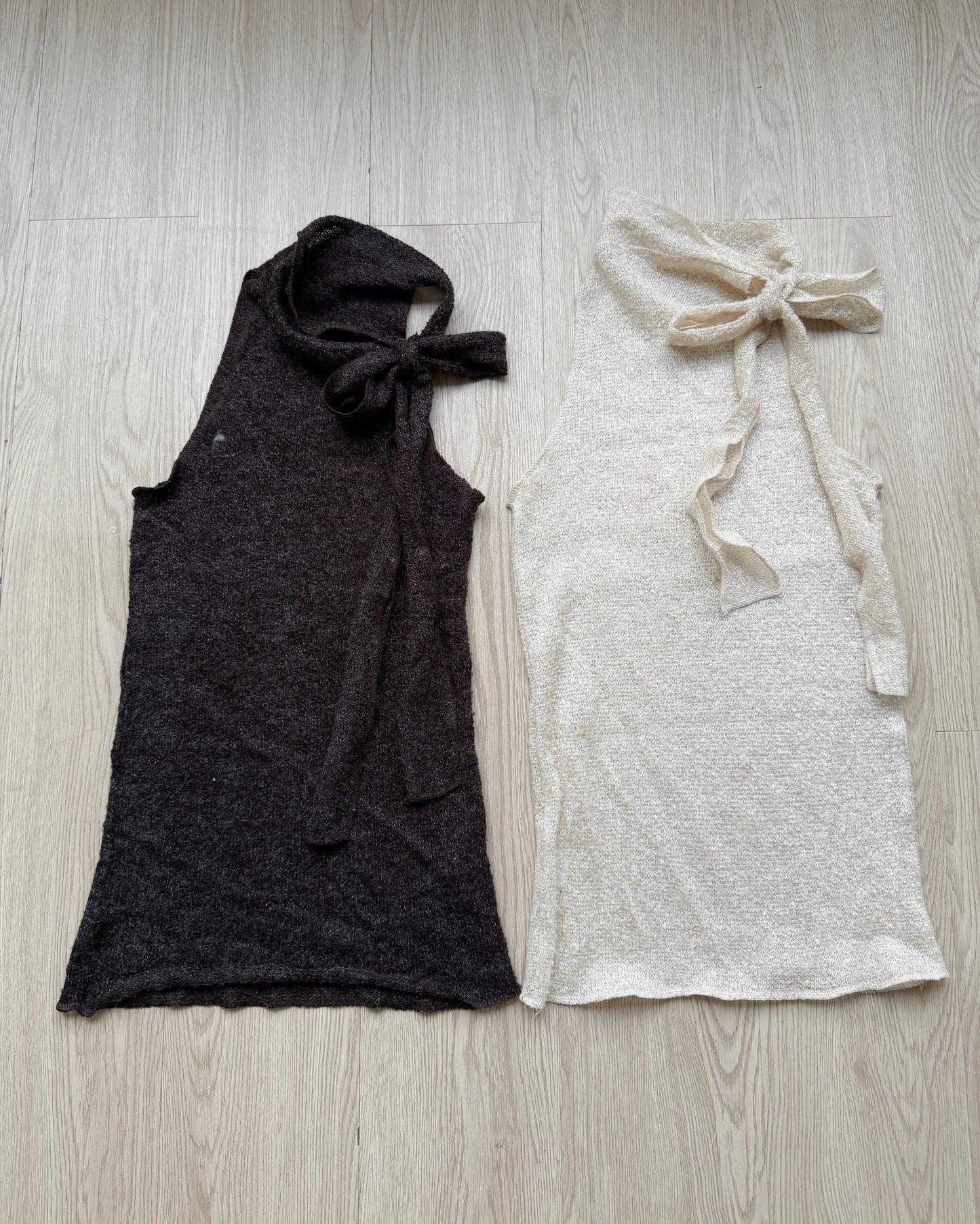 VT266 Ribbon Vest - Ivory | Black