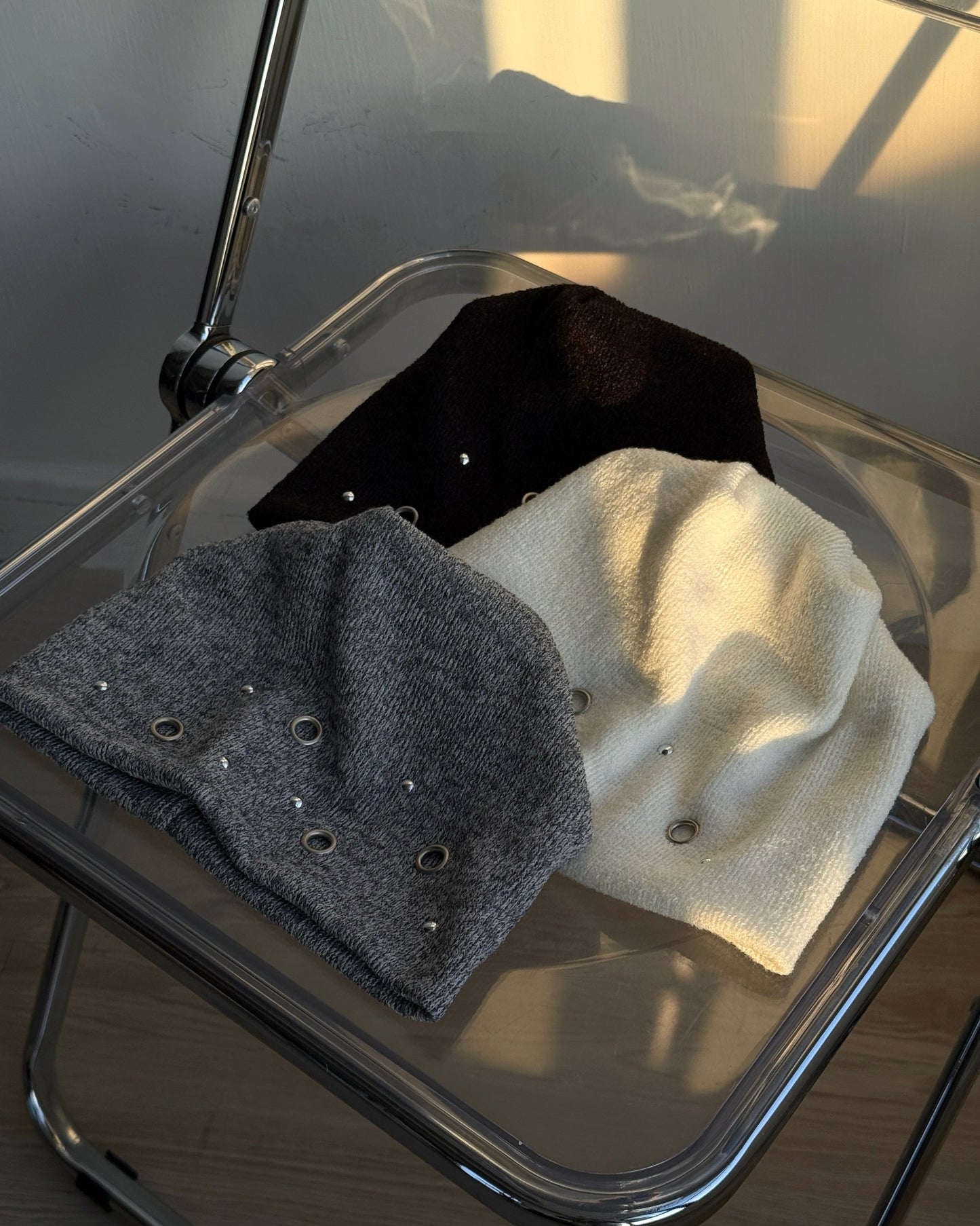 KA389 Knit Hat - Gray | Ivory | Black