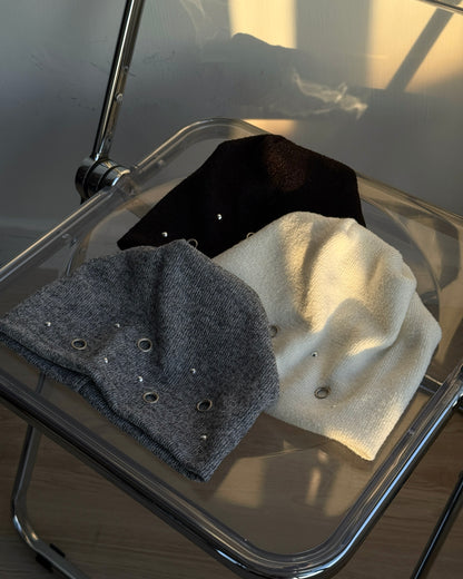 KA389 Knit Hat - Gray | Ivory | Black