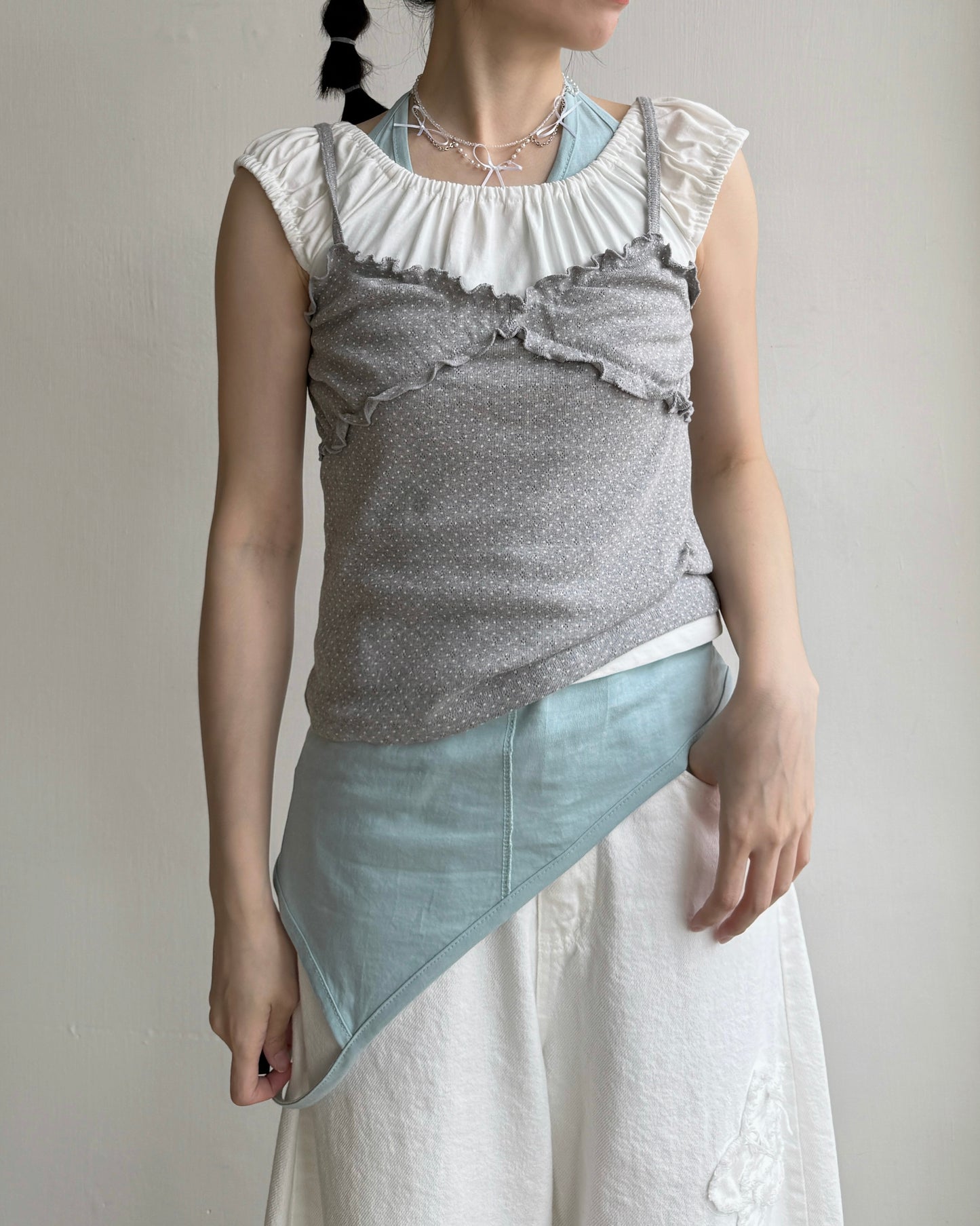 VT285 Flat Off Vest - White | Gray | Red